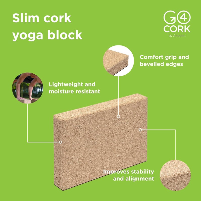 Go4Cork Cork Yoga Block for Yoga, Pilates & Meditation | Non-Slip, Hypoallergenic, Sustainable, Non-Toxic Yoga Block - Image 2